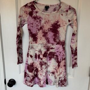 Art Class Tie-Dye Long Sleeve Dress - Pink and Purple